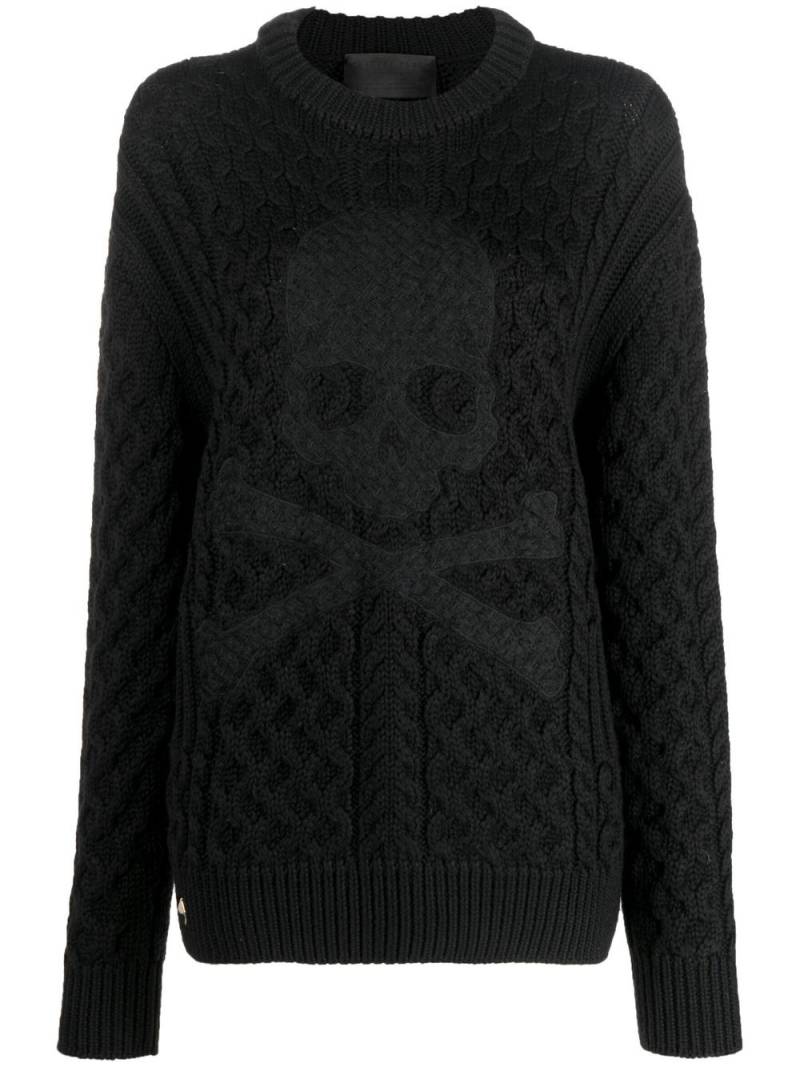 Philipp Plein Pullover mit Totenkopf-Prägung - Schwarz von Philipp Plein