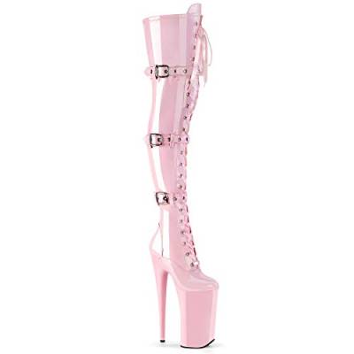 Pleaser Damen Synthetikstiefel Beyond, Pink - Baby Pink Stretch Patent Baby Pink - Größe: 37 EU von Pleaser