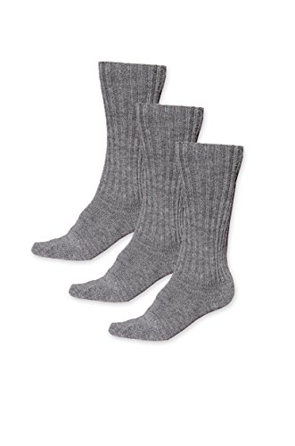 Posh Gear 3 Paar Alpaka Socken Calzedere Damen Herren, grau, Größe 41-43 von Posh Gear