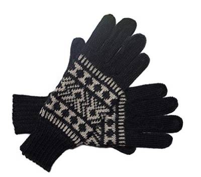 Posh Gear Alpaka Handschuhe Guantofigura Fingerhandschuhe Damen Herren aus 100% Alpakawolle, schwarz, Größe L von Posh Gear