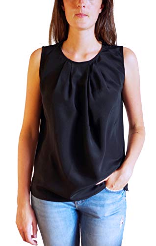 Posh Gear Damen Seidenbluse Gileseta Bluse aus 100% Seide, schwarz, Größe M von Posh Gear