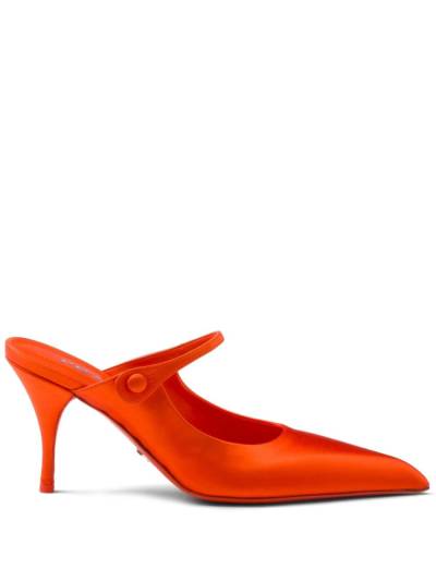 Prada Mules mit spitzer Kappe - Orange von Prada