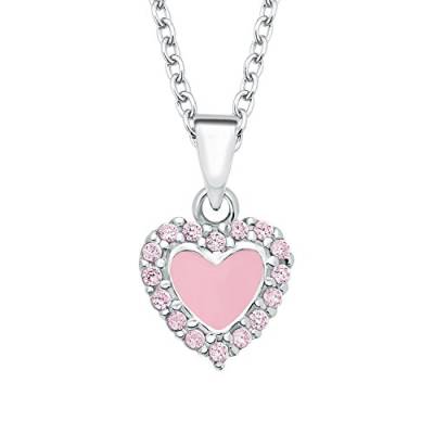 Prinzessin Lillifee Kinder-Kette mit Anhänger Herz 925 Silber rhodiniert Zirkonia rosa von Prinzessin Lillifee