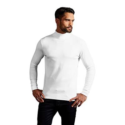 Rollkragen Langarmshirt Herren, Weiß, S von Promodoro