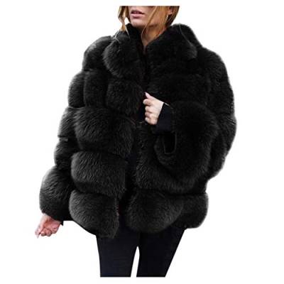 QIUhhpuy Winterjacke Damen Felljacke Kunstfell Warme Winter Mantel Parka Frauen Schöne Flauschige Jacke Faux Für Pelzjacke Pelzmantel Wintermantel Weste von QIUhhpuy