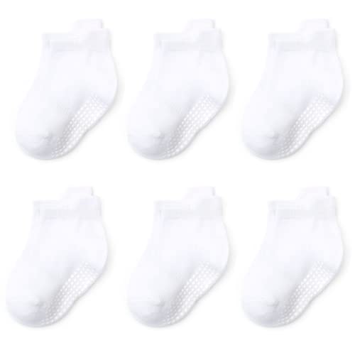 QIYIENDIAN 6 Paar Knöchel/niedrig geschnittene Socken mit rutschfesten Griffen für Baby Kleinkinder(AKL-135D1,0-1Jahr) von QIYIENDIAN