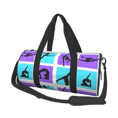 Reisetasche für Gymnastik, Spiel, Sport, Turnbeutel für Damen und Herren, Schultersport, Reisen, Reisetasche, Weekender, Workout-Tasche für Übung, Yoga, Radfahren, Schwimmen, Camping, Schwarz , von QQLADY