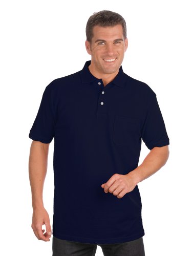 Qualityshirts Kurzarm Poloshirt mit Brusttasche, Gr. 8XL, dunkelblau von Qualityshirts