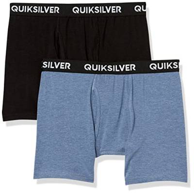 Quiksilver Herren Basic Boxershorts Retroshorts, Denim Heather/Schwarz (2 Stück), X-Large von Quiksilver