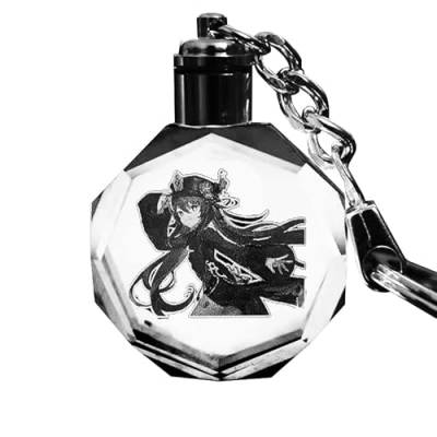 Quniao Anime Spiele Genshin Impact Schlüsselanhänger Spielcharakter Hutao Kristallglas Schlüsselanhänger Geschenk Genshin Anime Anhänger Dekoration von Quniao