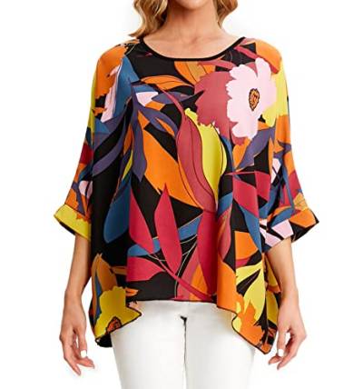 Qunsia Damen Chiffon Kaftan Poncho Tunika Top Cover Up Batwing Bluse, Z-4428, Einheitsgröße von Qunsia