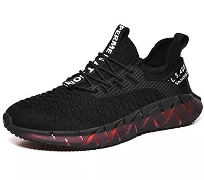 RANVAOO Herren Sportschuhe Laufschuhe Mode Sneakers Freizeitschuhe Outdoor Straßen Traillauf Fitnessschuhe rutschfeste Schuhe (Schwarz,43) von RANVAOO