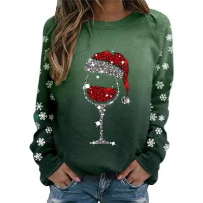 Damenoberteile, Elegant Muster Lässige Festliche Shirtbluse Kostüm Langarm Basic Modische Cute Kleidung Shirt Damen Christmas Weihnachts Lustig Oberteile Blusen ## von RYTEJFES