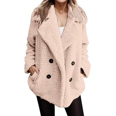 RYTEJFES Fleecejacke Damen Lang Mit Kapuze Wintermantel Damen Schwarz Warm Winterparka Damen Grosse Grössen Skijacke Damen Schwarz Gold Trachtenjacke Damen Lang Wintermantel Winterjacke ￥ von RYTEJFES