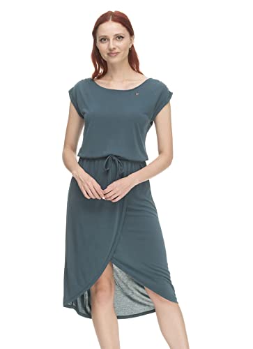 Ragwear ETHANY Damen Frauen Kurzarmkleid,Kleid,Freizeitkleid,Sommerkleid,Kurzarm,Gummizug,Wickel-Optik,Grün,S von Ragwear