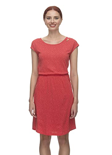 Ragwear LILITHE Damen Frauen Kurzarmkleid,Kleid,Freizeitkleid,Sommerkleid,Shirtkleid,Kurzarm,Gummizug,Rot,L von Ragwear