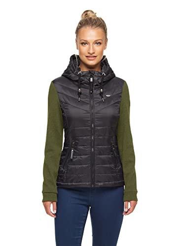 Ragwear LUCINDA VEST Damen Frauen Funktionsjacke,Zip Hoodie,Sweatjacke,Stehkragen,Seitentaschen,Schwarz,L von Ragwear