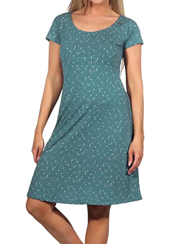 Ragwear LUNNGO Dress Damen Frauen Kurzarmkleid,Kleid,Freizeitkleid,Sommerkleid,Kurzarm,Rückenausschnitt,tailliert,Grün,XXL von Ragwear