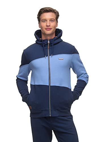 Ragwear NYKOS Herren Männer Sweatjacke,Sweatshirt mit Reißverschluss,Zip Hoodie,Kapuze,Stehkragen,Blau,L von Ragwear