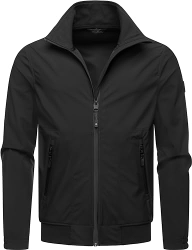 Ragwear leichte Herren Outdoorjacke Kurze Übergangsjacke wasserdicht (Wassersäule: 11.000mm) mit Stehkragen Collwie YOUMODO Black Gr. 3XL von Ragwear