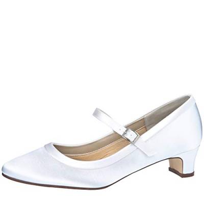 Rainbow Club Brautschuhe Larissa - Damen Pumps gepolstert, Pure White, Satin - Gr. 41 (UK 8) von Rainbow Club