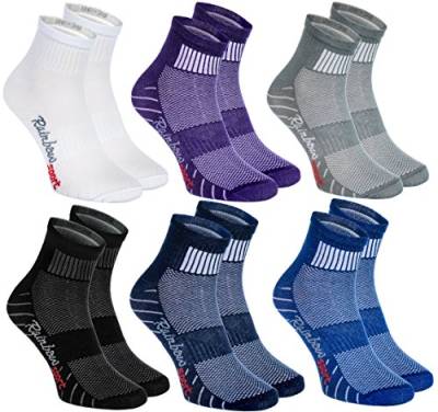 Rainbow Socks - Damen Herren Bunte Baumwolle Sport Socken - 6 Paar - Weiß Lila Grau Blau Marine Schwarz - Größen 42-43 von Rainbow Socks