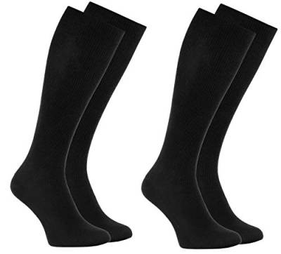 Rainbow Socks - Damen Herren Baumwolle Diabetiker Kniestrümpfe - 2 Paar - Schwarz - Größen 39-41 von Rainbow Socks