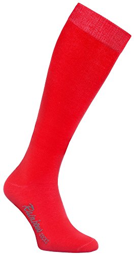 Rainbow Socks - Damen Herren Bunte Baumwolle Kniestrümpfe - 1 Par - Rot - Größen 39-41 von Rainbow Socks