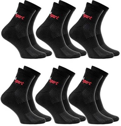 Rainbow Socks - Damen Herren Neon Sneaker Sportsocken - 6 Paar - Schwarz - Größen 39-41 von Rainbow Socks
