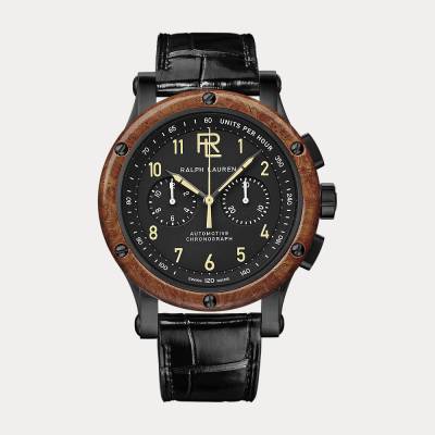 Chronograph 42 MM aus schwarzem Stahl von Ralph Lauren