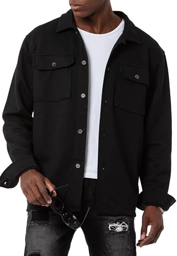 Red Bridge Herren Hemd Sweatjacke Freizeithemd Wide Cut Schwarz S von Redbridge