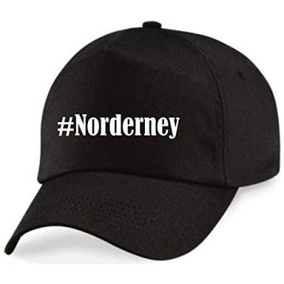 Reifen-Markt Base Cap Hashtag #Norderney Größe Uni Farbe Schwarz Druck Weiss von Reifen-Markt