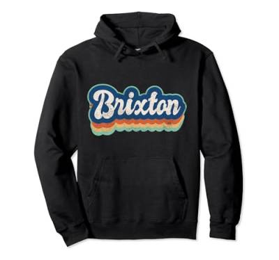 Brixton Vorname Boy Vintage Style 70er 80er Jahre Personalisiert Pullover Hoodie von Retro Groovy Name Fathers Day outfit For Men