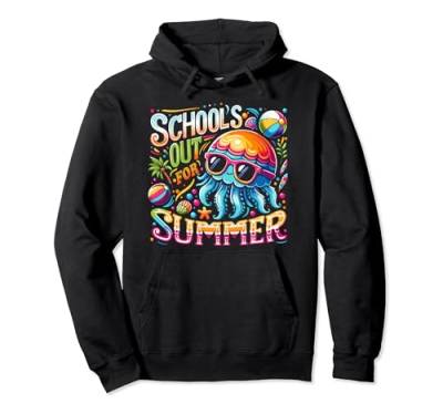 Schools Out For Summer Jellyfish Teacher Girls Boys Kids Pullover Hoodie von Retro Schools Out For Summer Party Decorations Tee