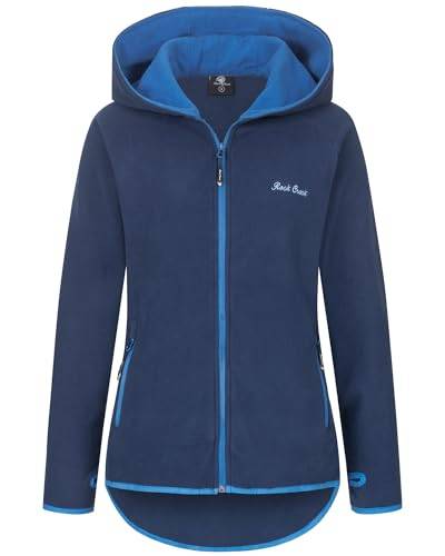 Rock Creek Damen Fleecejacke Mantel Übergangsjacke Windbreaker Fleece Jacken Outdoorjacke Stehkragen Damenjacke Teddyfleece Sweatjacke Pullover D-502 Navy XS von Rock Creek