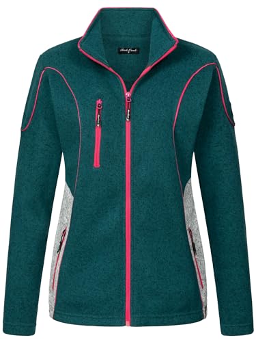 Rock Creek Damen Fleecejacke warm Übergangsjacke Windbreaker Fleece Jacken Outdoorjacke Stehkragen Damenjacke Melange Fleecejacke Sweatjacke Pullover D-499 Dunkelgrün 3XL von Rock Creek