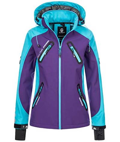 Rock Creek Damen Softshell Jacke Windbreaker Regenjacke Übergangsjacke Softshelljacke Damenjacke Regenmantel Outdoorjacke Kapuze D-441 Violett S von Rock Creek