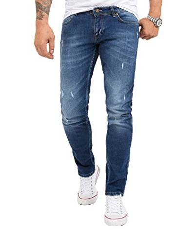 Rock Creek Designer Herren Jeans Hose Stretch Jeanshose Basic Slim Fit Jeans Hosen Denim Used Look Destroyed Herrenhose Elegant RC-2342 Blau W33 L34 von Rock Creek