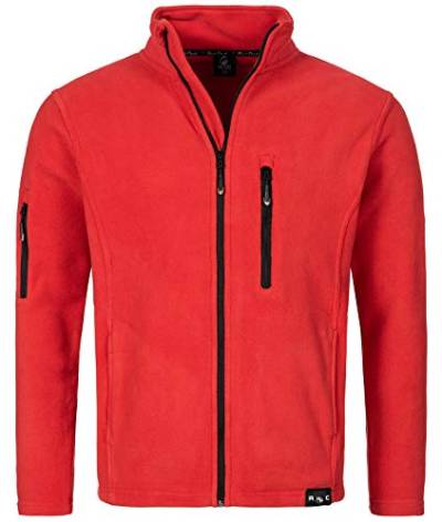 Rock Creek Herren Fleece Jacke Outdoor Wanderjacke Pullover Full Zip Hoodie Herrenjacke Fleecejacke Winterjacke Strickjacke Strickfleecejacke H-197 Rot 5XL von Rock Creek