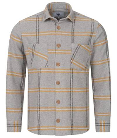 Rock Creek Herren Hemd Kariertes Flanellhemd Karohemd Herrenhemd Flanell Hemden Holzfällerhemd Übergangsjacke Langarm Kariert Winter H-324 Grau S von Rock Creek