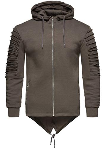 Rock Creek Herren Hoodie Cardigan Sweatjacke mit Kapuze Kapuzenpullover Pullover Herrenjacke Übergangsjacke H-161 Dunkelgrau 3XL von Rock Creek