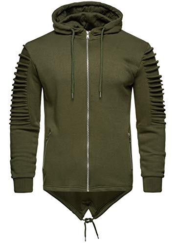 Rock Creek Herren Hoodie Cardigan Sweatjacke mit Kapuze Kapuzenpullover Pullover Herrenjacke Übergangsjacke H-161 Dunkelgrün 3XL von Rock Creek