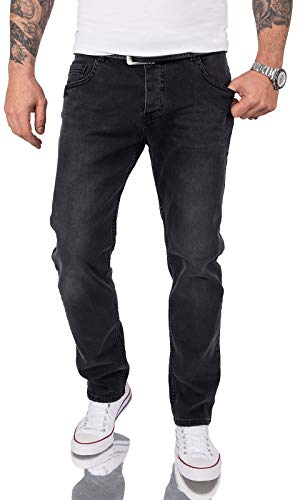 Rock Creek Herren Jeans Regular Fit Stretch Jeans Männerhose Herrenjeans Denim Hosen Herrenhose Straight Cut Stonewashed RC-2157 Schwarz W42 L38 von Rock Creek