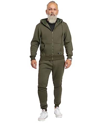 Rock Creek Herren Jogging Anzug Trainingsanzug Sportanzug Jogger Fitnessanzug Sweatshirt Trainingshose Trainingsjacke H-166 Armygrün XXL von Rock Creek