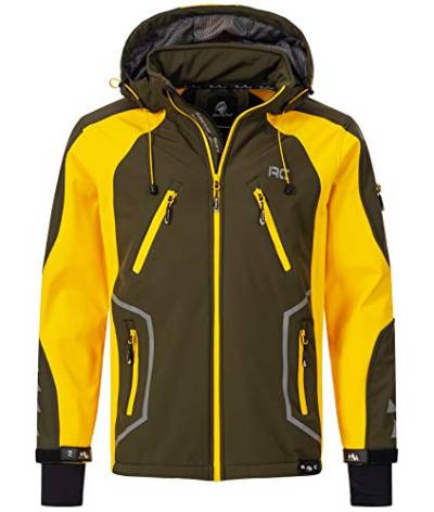 Rock Creek Herren Softshell Jacke Outdoor Jacke Windbreaker Übergangsjacke Anorak Kapuze Regenjacke Winterjacke Herrenjacke Jacket H-230 Dunkelgrün S von Rock Creek