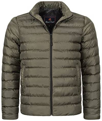 Rock Creek Herren Steppjacke Übergangsjacke Leicht Herrenjacke Männer Jacken Stepp Jacken mit Kapuze Daunenjacke Thremojacke H-320 Dunkelgrün XL von Rock Creek