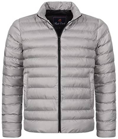 Rock Creek Herren Steppjacke Übergangsjacke Leicht Herrenjacke Männer Jacken Stepp Jacken mit Kapuze Daunenjacke Thremojacke H-320 Grau XL von Rock Creek