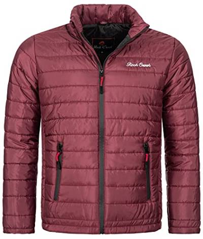 Rock Creek Herren Steppjacke Übergangsjacke Leicht Herrenjacke Männer Jacken Stepp Jacken ohne Kapuze Daunenjacke Thremojacke H-276 Weinrot 2XL von Rock Creek