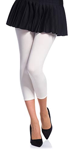 Romartex Damen Mikrofaser Capri Leggings 60 DEN, M/L, ecru von Romartex