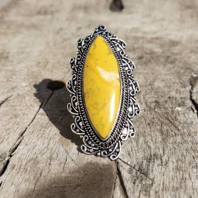 Bumble Bee Jaspis Ring, 925 Silber Handgemachte Edelstein Muttertag Geschenk Ring Für Ihre Mädchen, Bio-Ring, Mama von Ronakjaipursilver